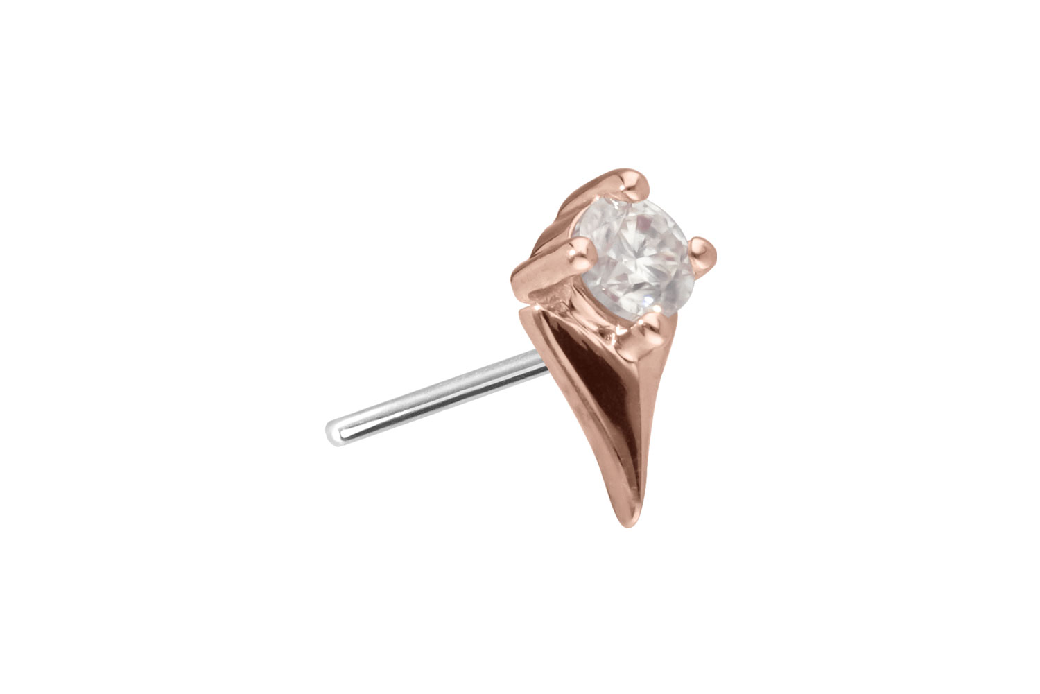 14 Karat Gold Aufsatz mit Titan Push Pin MOISSANIT + PFEILSPITZE von Piercingline